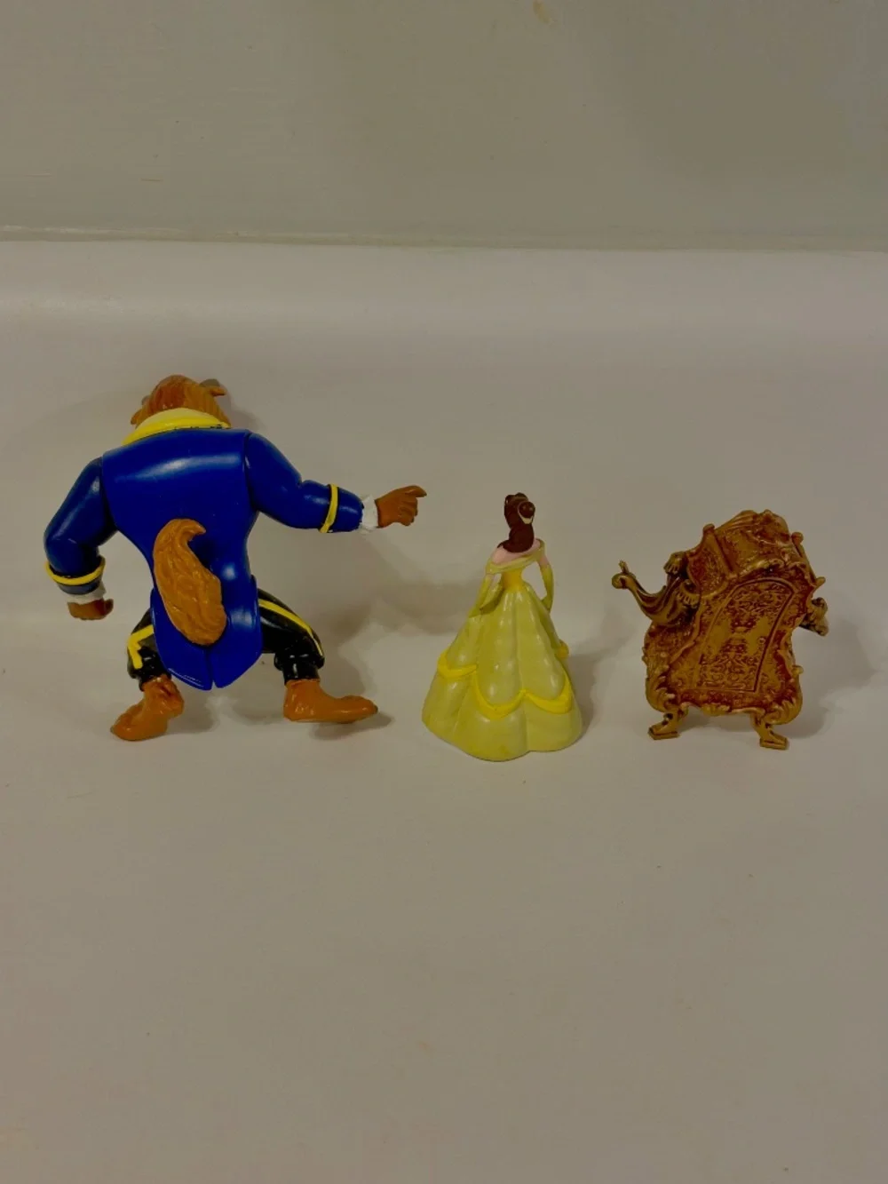 Disney Beauty and the Beast Set of 3 Figures Cale Toppers Belle Beast Cogsworth